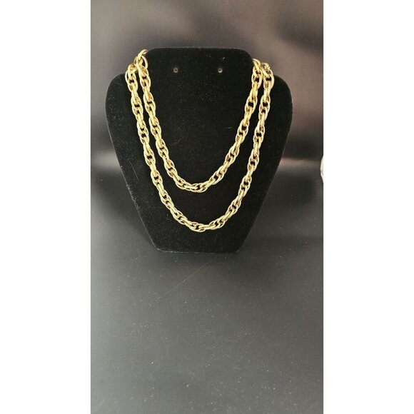 Vintage Donald Stannard RARE Gold-Toned 36"L Necklace 150.1g With Textured Links - Picture 1 of 8